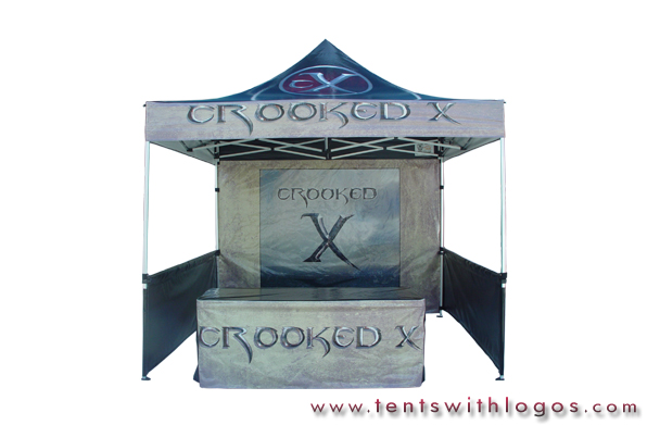 10 x 10 Pop Up Tent with Table Cover- Crooked X 